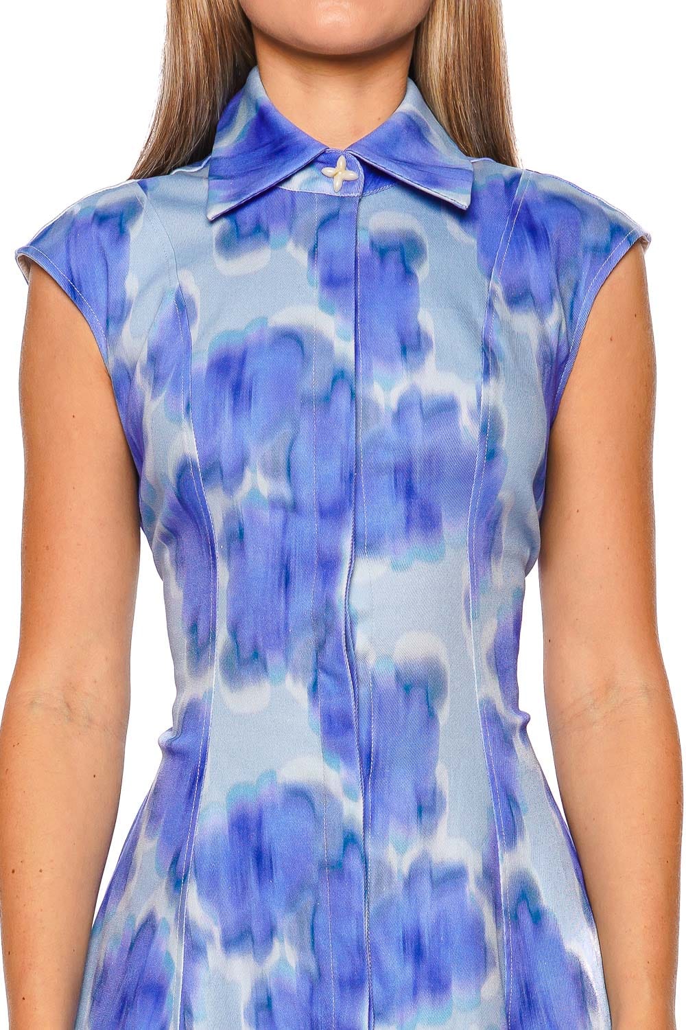 CLEA Olivia Floral Cotton Twill Collared Mini Dress