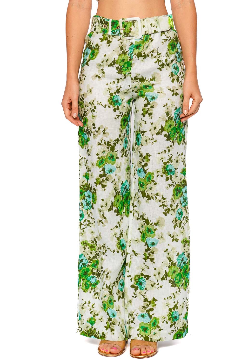 Cara Cara Mayflower Mint Floral High-Waisted Pants