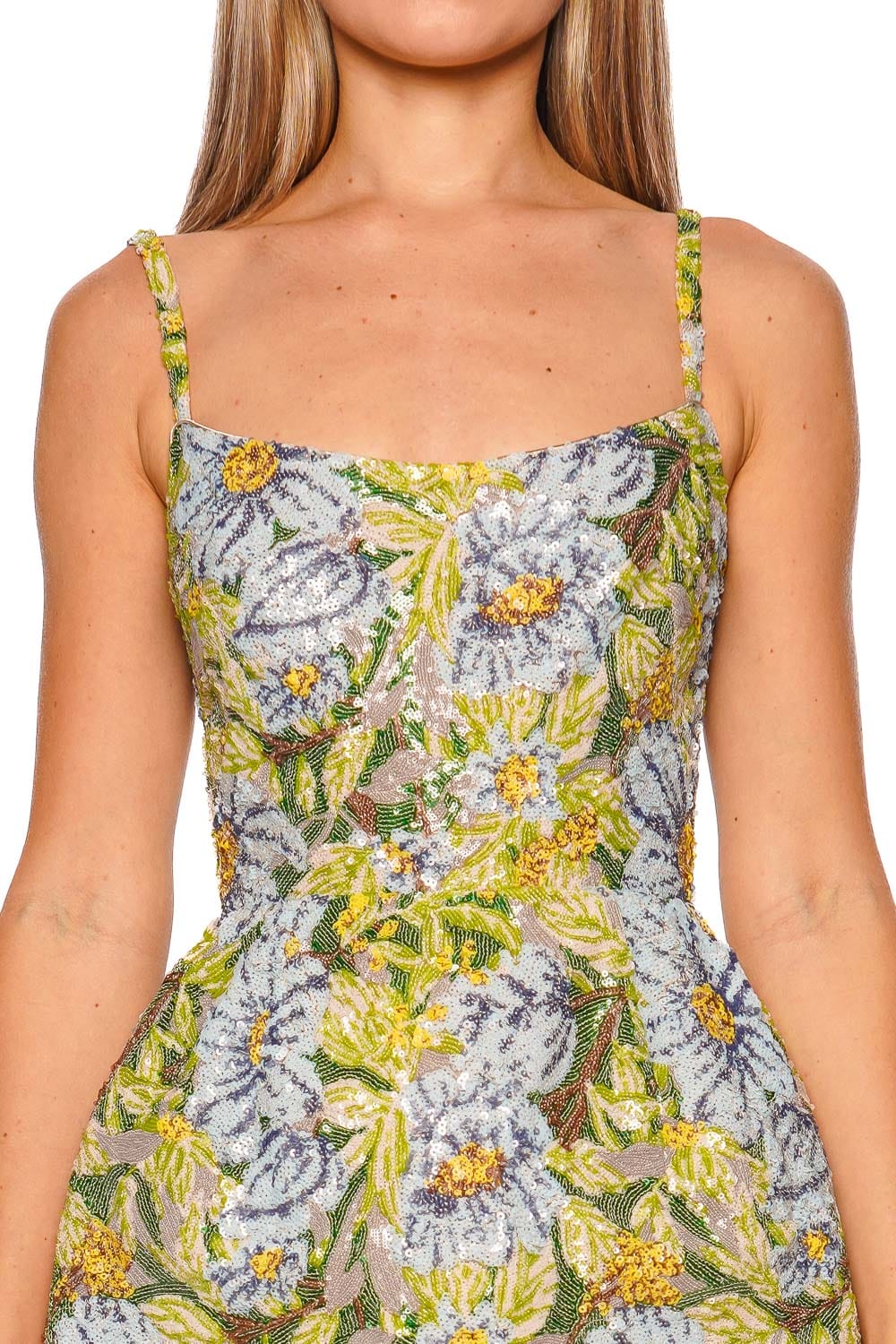 Bronx and Banco Valentina Cora Pailette Floral Embellished Mini Dress