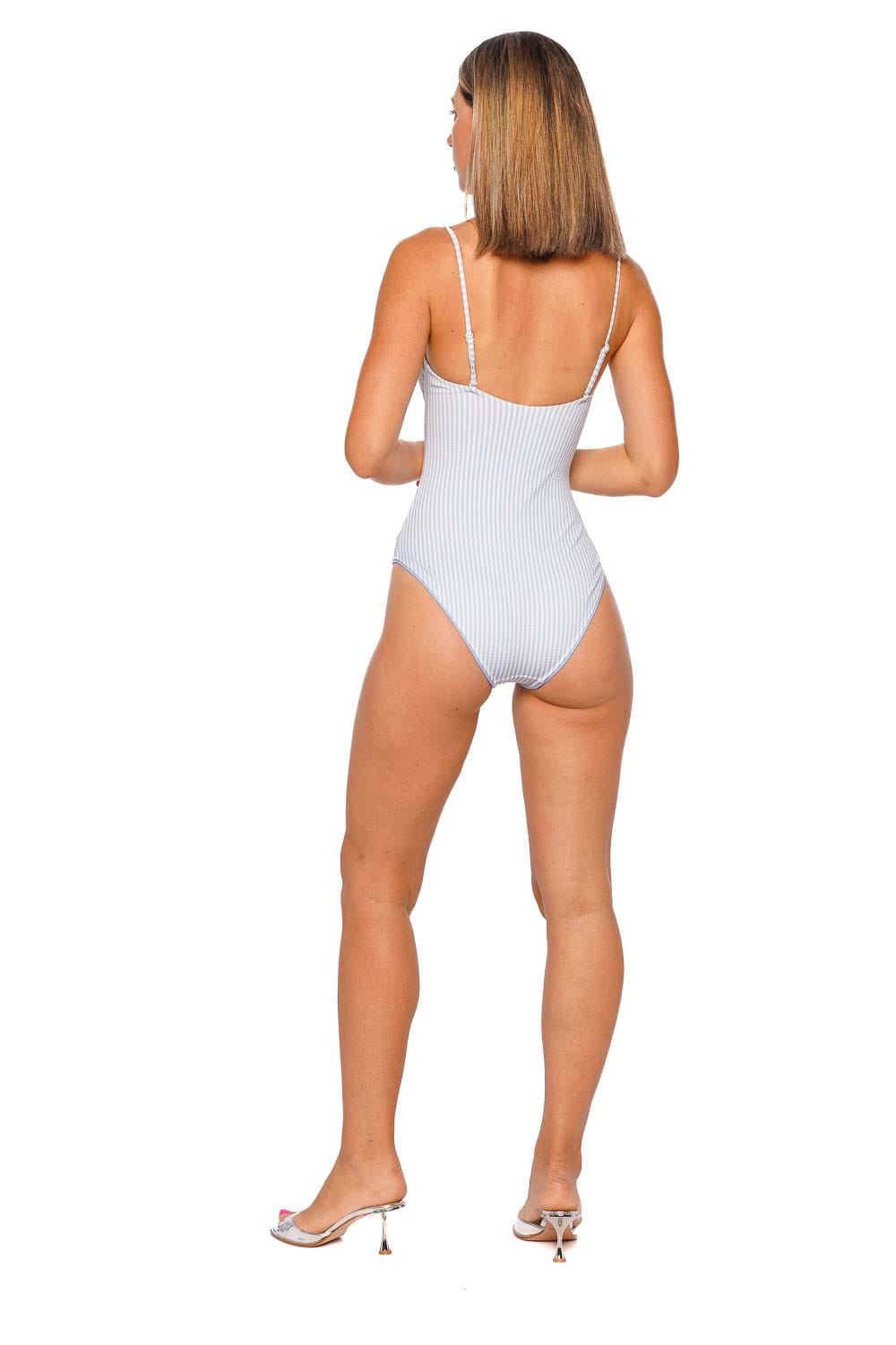 Solid & Striped Alma Blue Lagoon Bustier One Piece Swimsuit