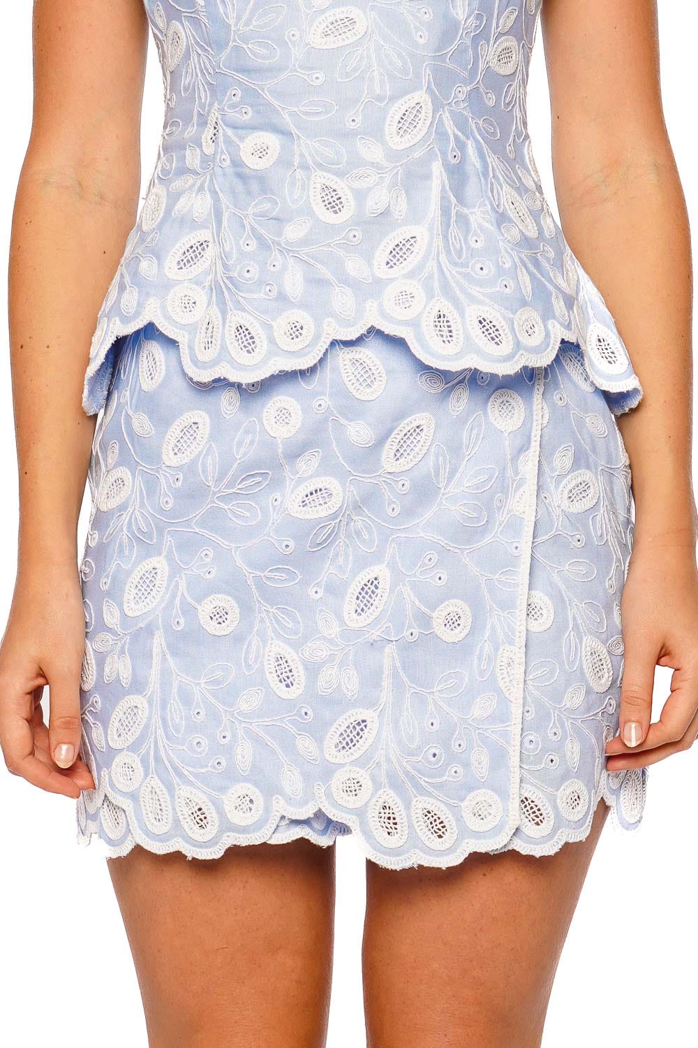 SIMKHAI Mckenna Embroidered Linen Cami Top