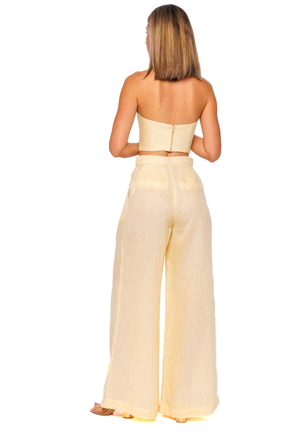 Andres Otalora Ocres Butter Yellow Strapless Top