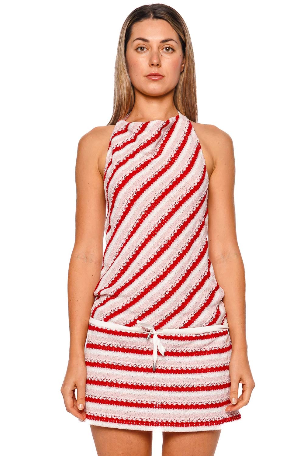 SIMKHAI Shellie Knit Halter Cover Up Mini Dress