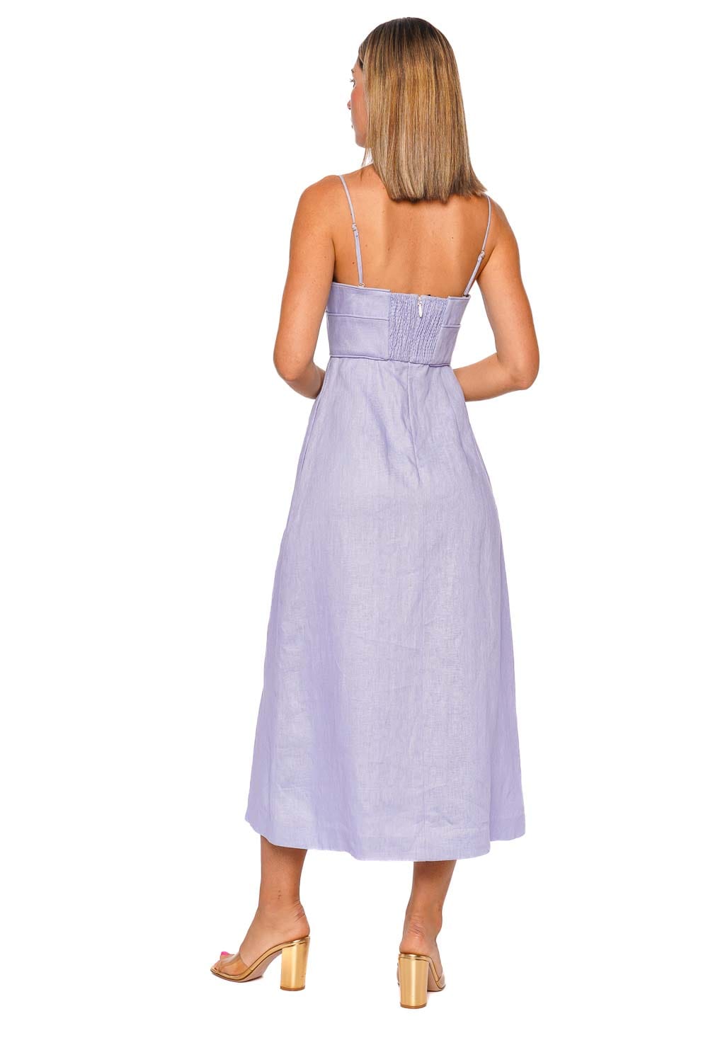 ZIMMERMANN Luna Sky Linen Midi Dress