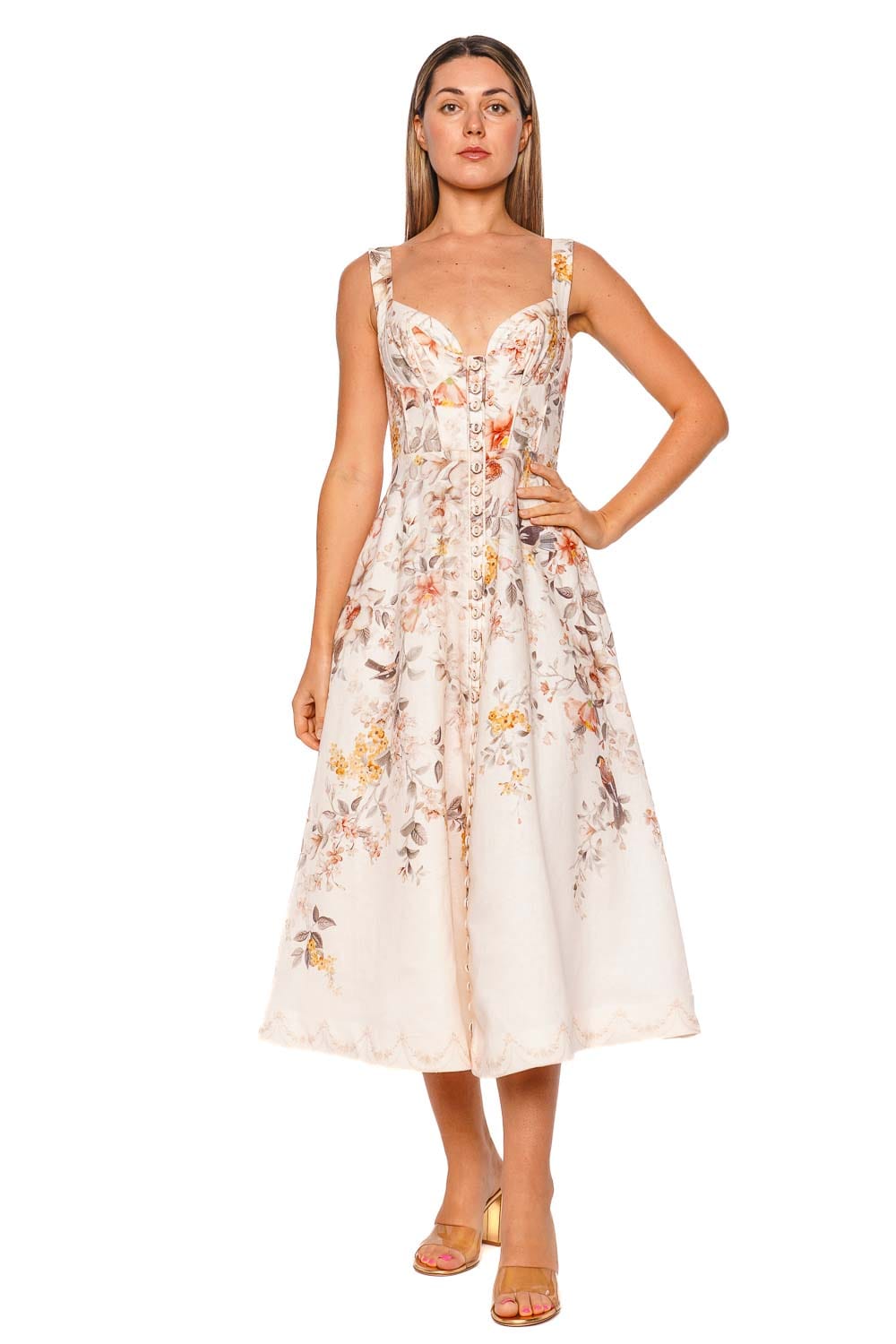 ZIMMERMANN Luna Buttoned Picnic Midi Dress