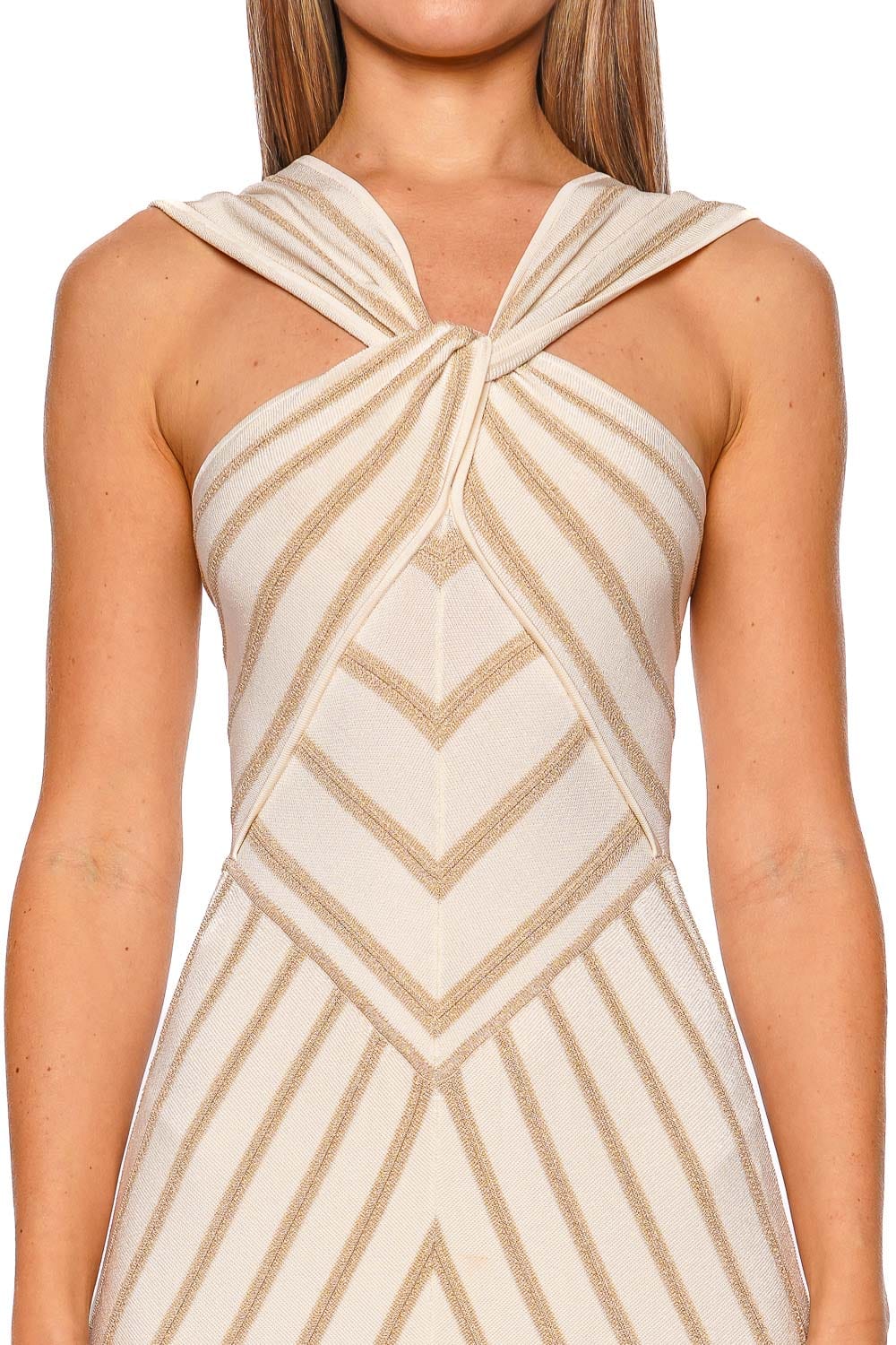 ZIMMERMANN Luna Metallic Halter Knit Midi Dress