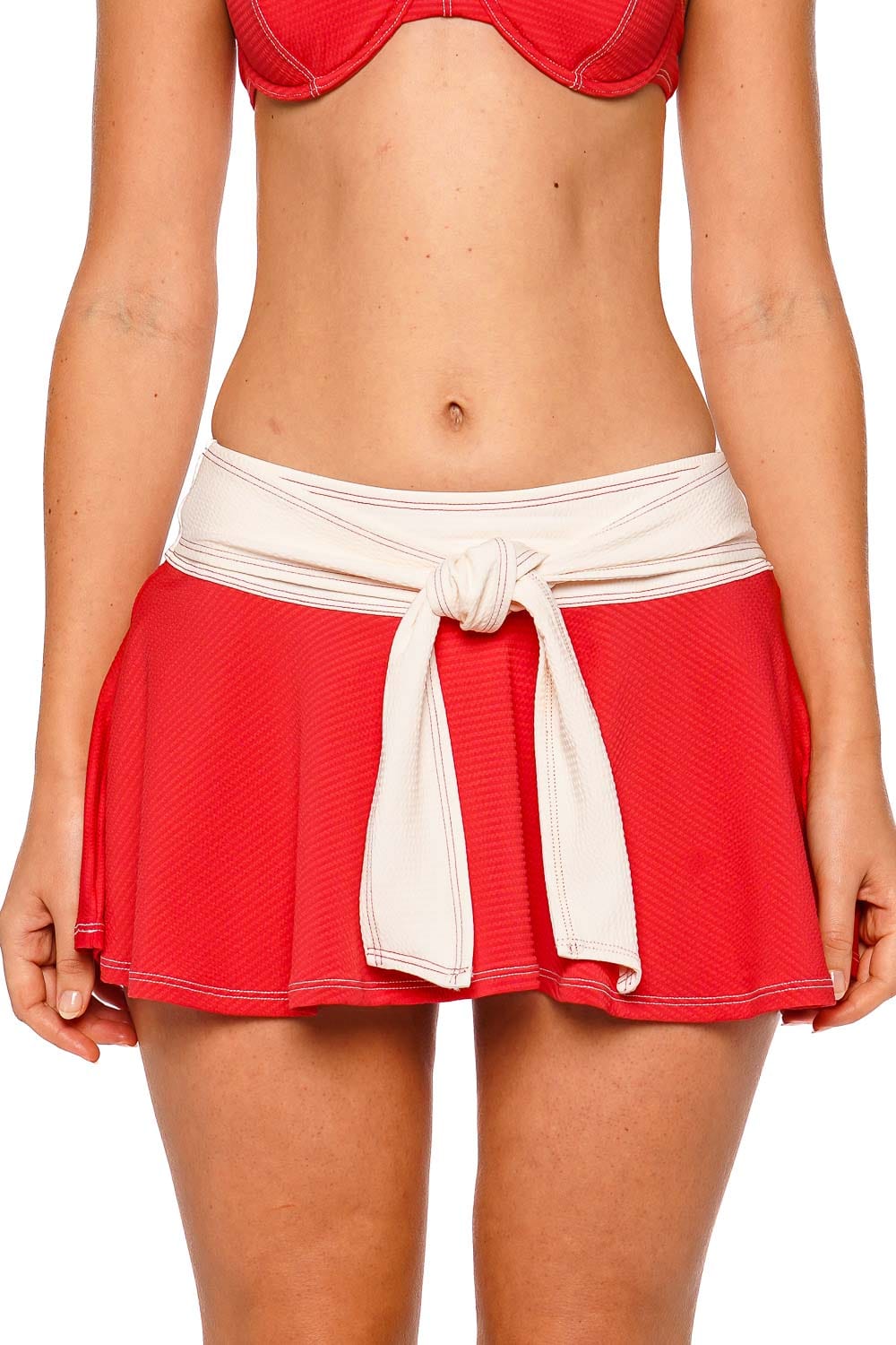 Malena Rooftop Red Tie Mini Skirt