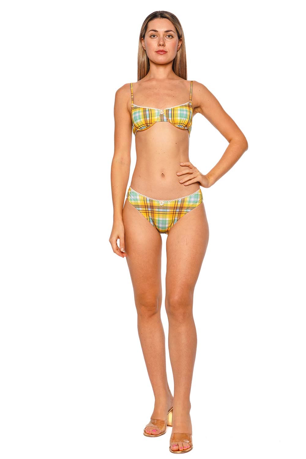 Solid & Striped Daphne Plaid Bustier Bikini Top