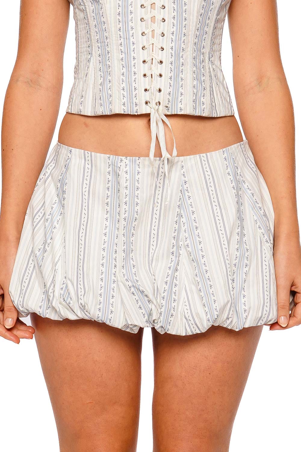 LoveShackFancy Georgeanna Bubble Hem Mini Skirt