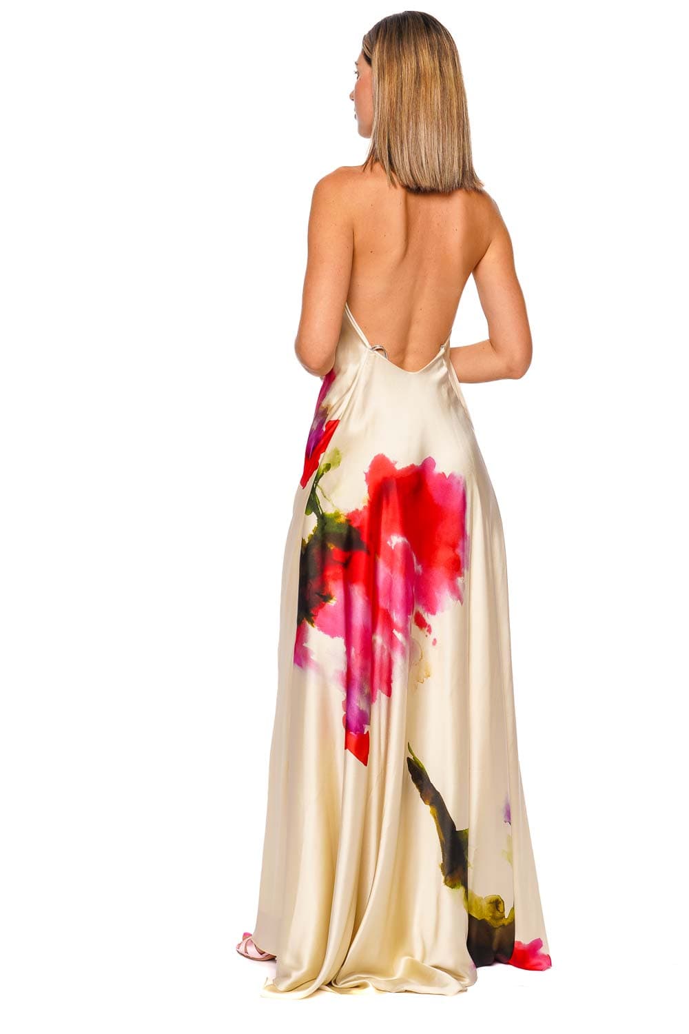 Silvia Tcherassi Jesse Azalea Flower Halter Maxi Dress