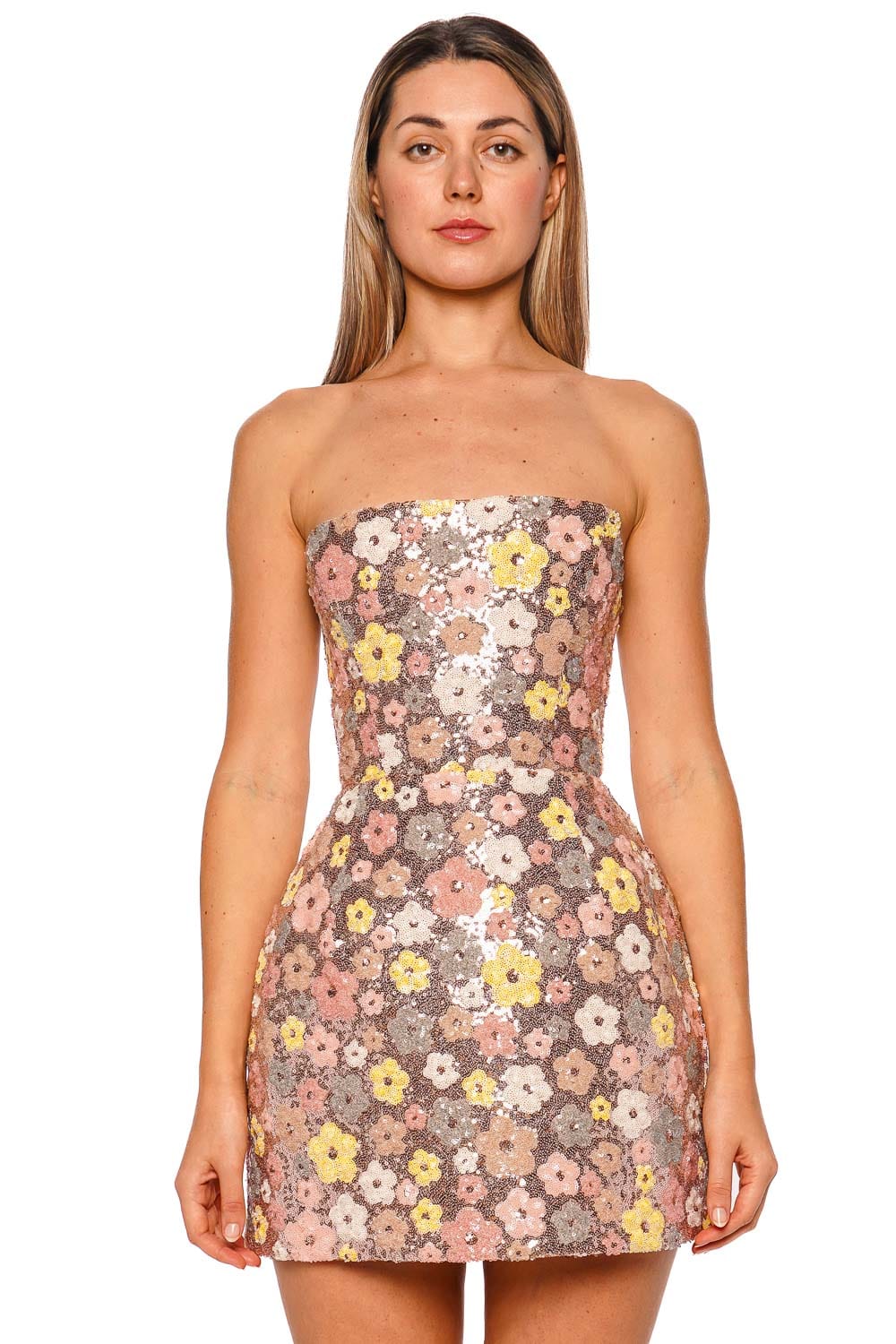 Bronx and Banco Jasmine Maraya Strapless Sequin Corset Mini Dress
