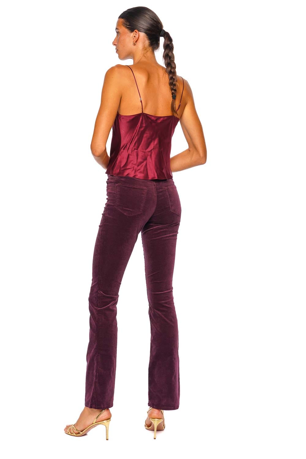 L'AGENCE Calista Merlot Red Cowl Neck Strappy Cami
