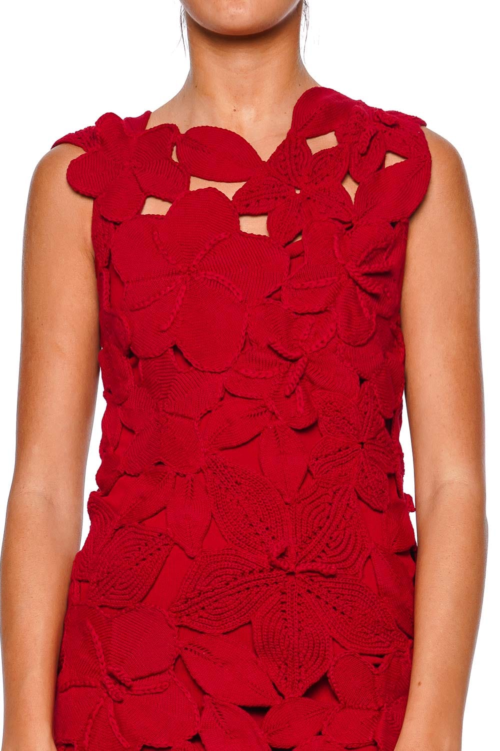 Cult Gaia Meira Merlot Floral Knit Mini Dress