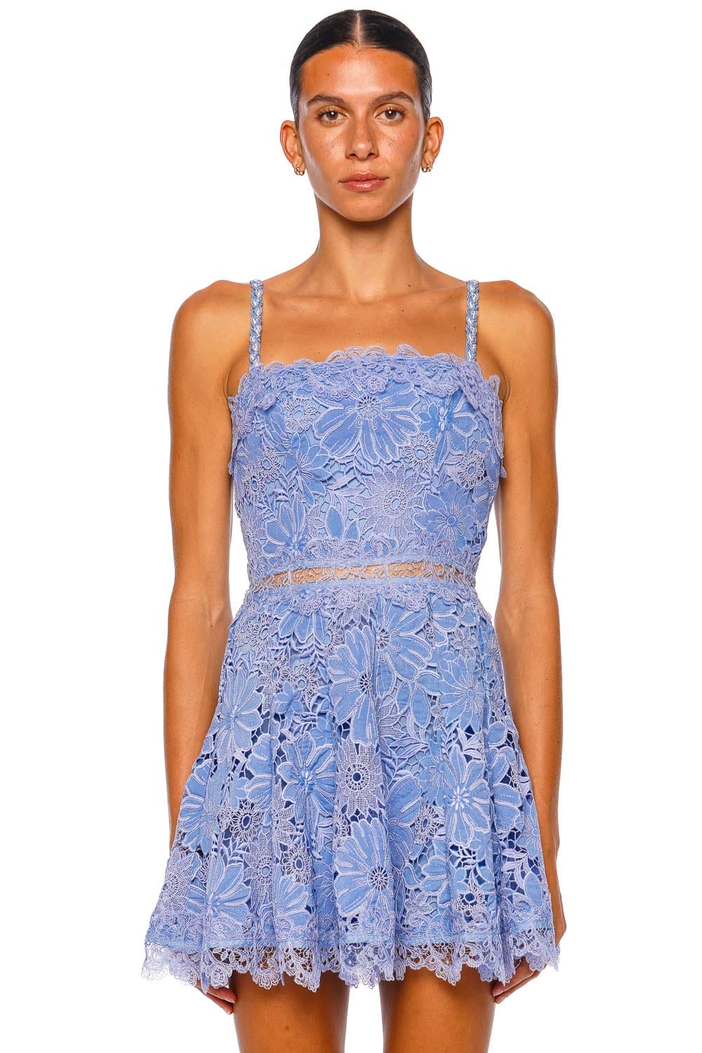 Waimari Alice Blue Strappy Lace Mini Dress