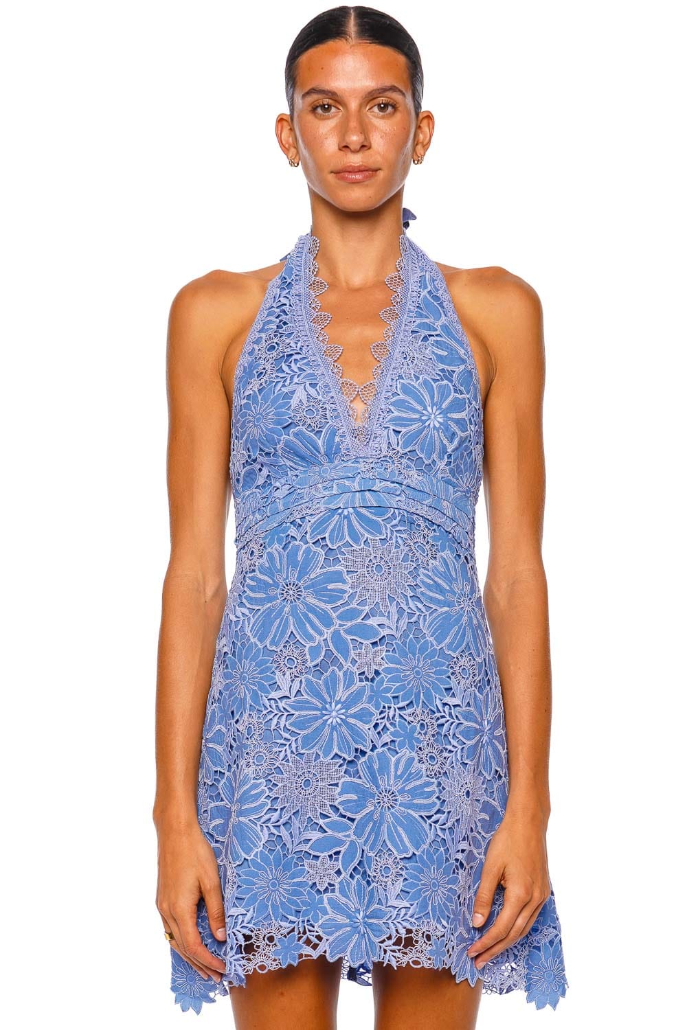 Waimari Thea Blue Halter Mini Dress