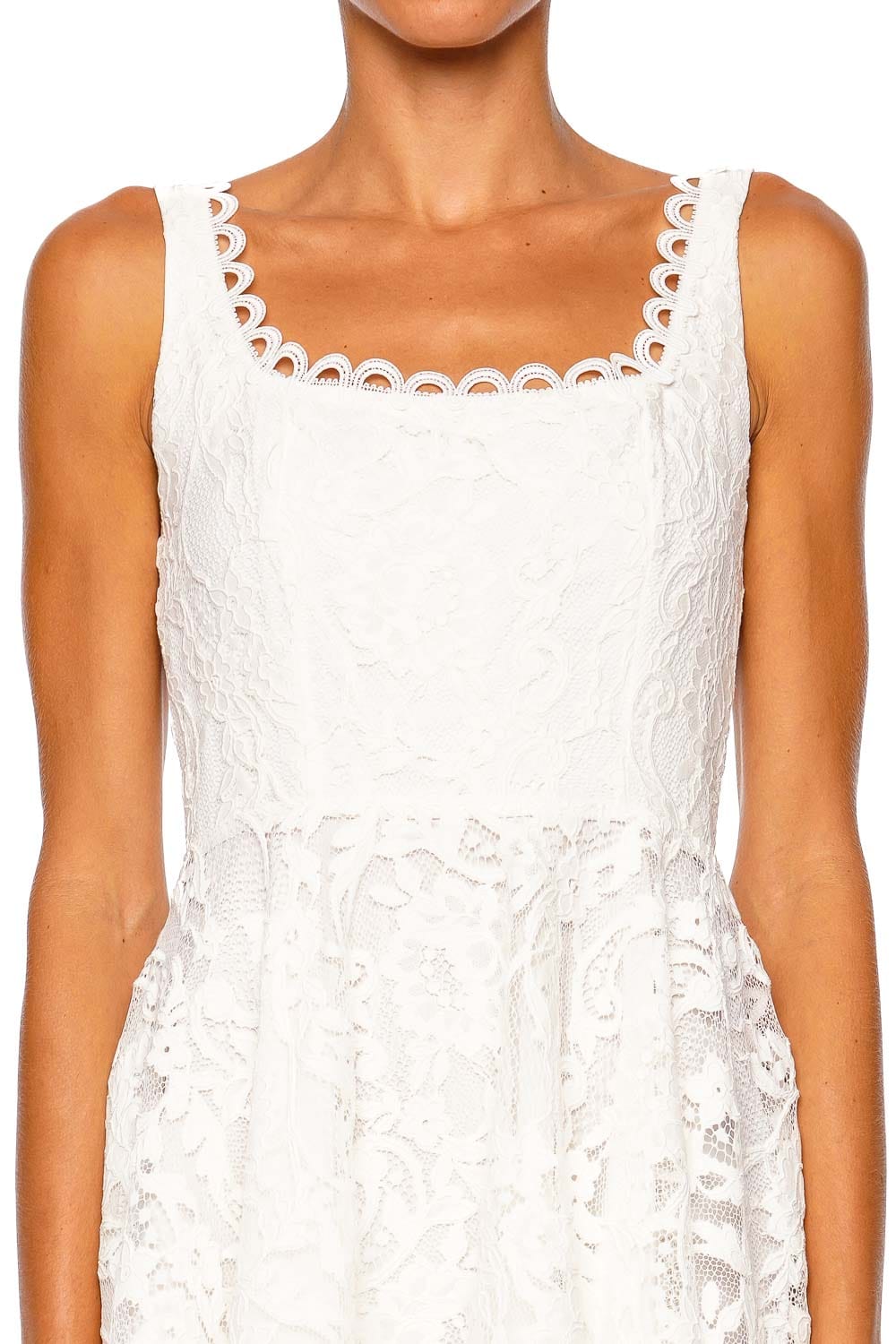 Waimari Havana White Sleeveless Lace Mini Dress