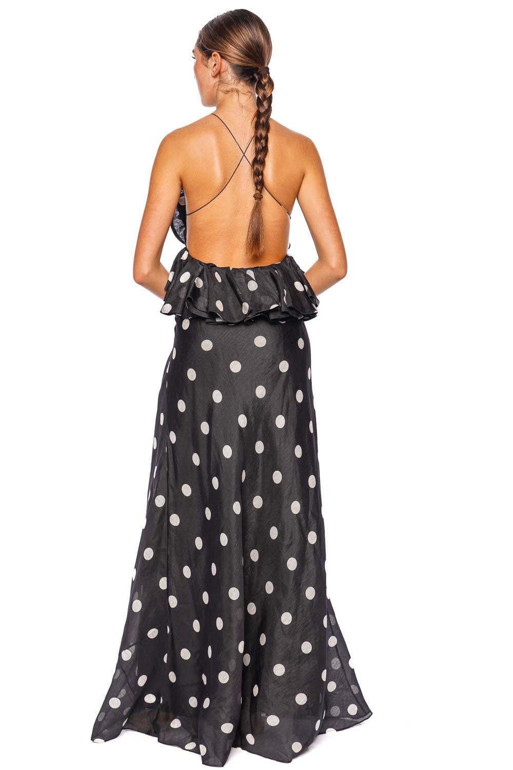 ZIMMERMANN Crush Ruffle Halter Maxi Dress