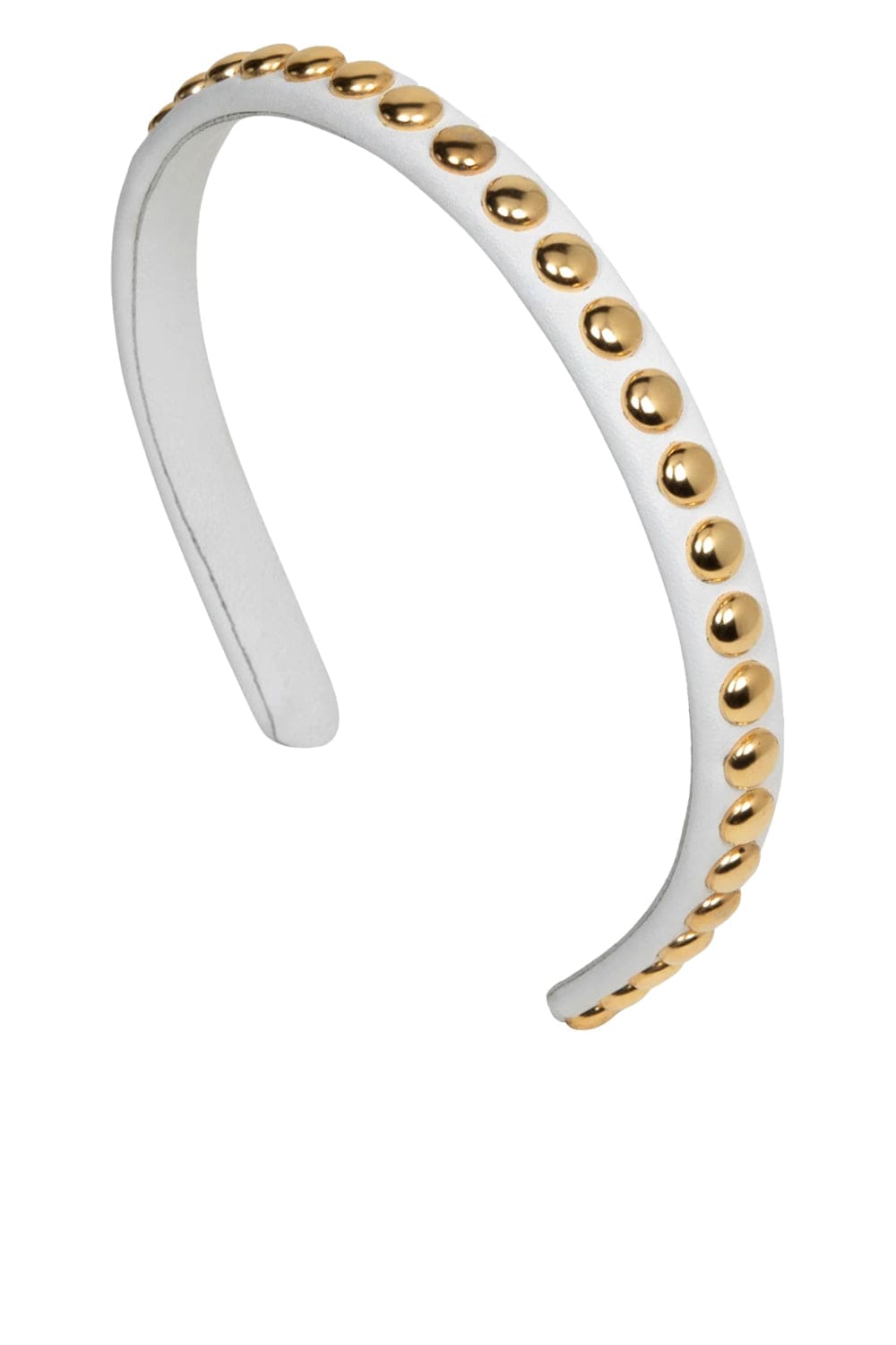 Jennifer Behr Parker White Leather Studded Headband