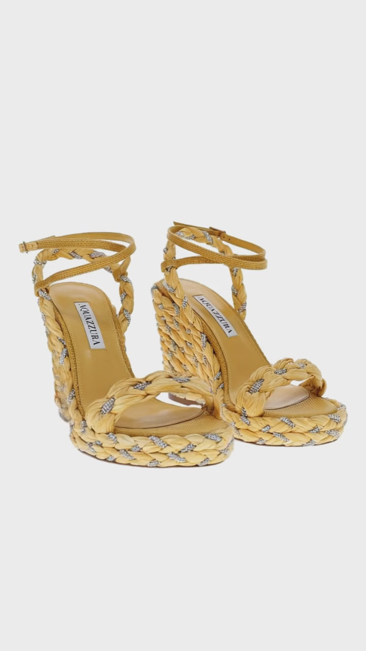 Costeria Lemonade Crystal Raffia Wedge