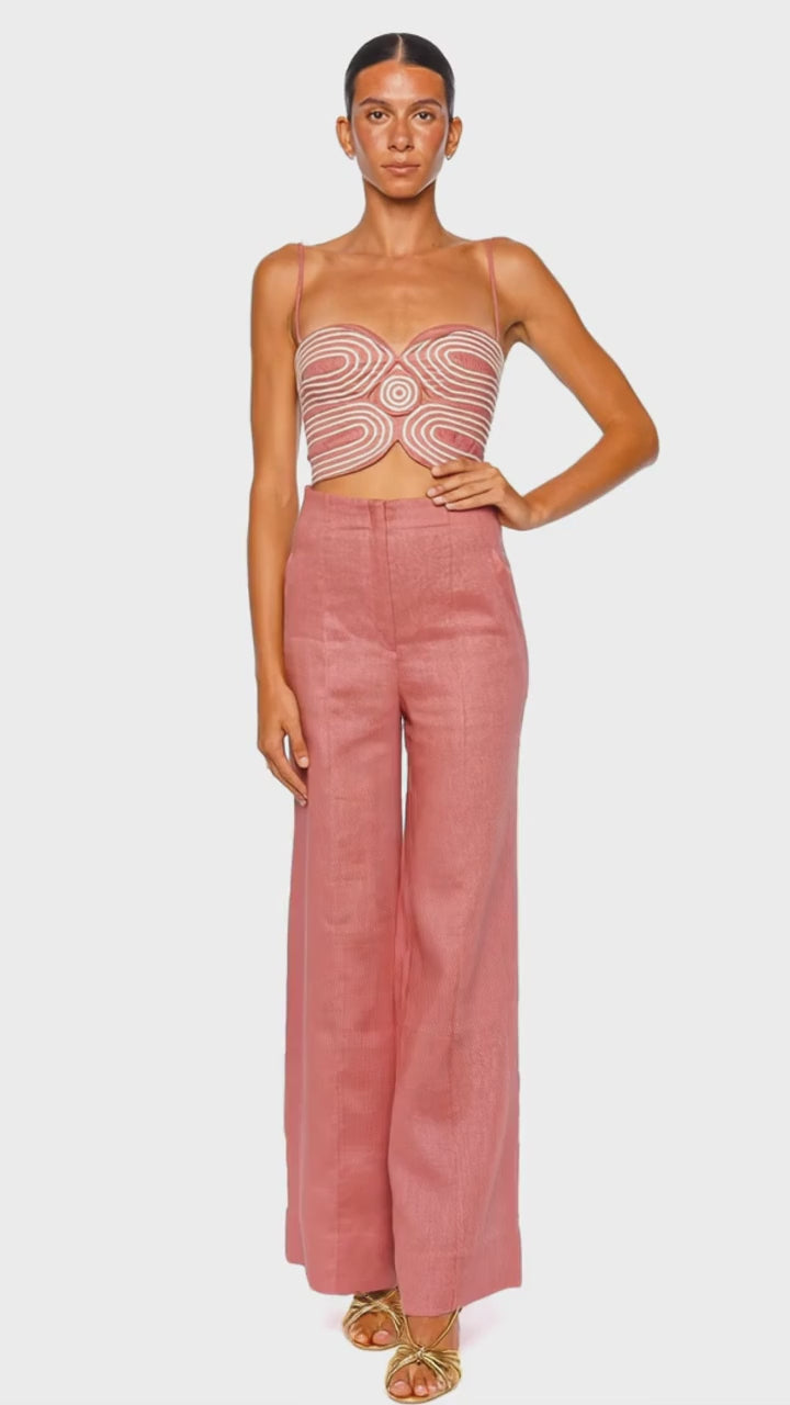 La Promesa Blush Pink Wide Leg Pant