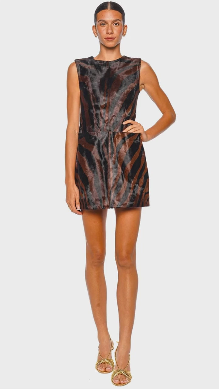Sonoma Fig Sleeveless Leather Mini Dress