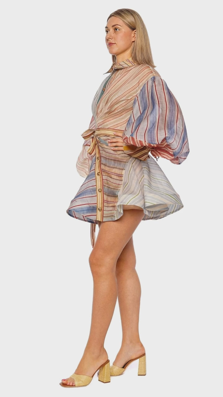 Rebellion Spliced Stripe Mini Dress