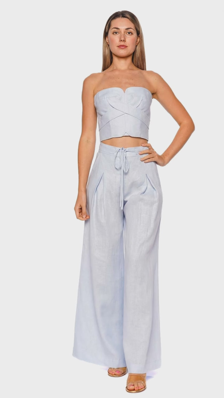 Sea Incierto Strapless Cropped Top