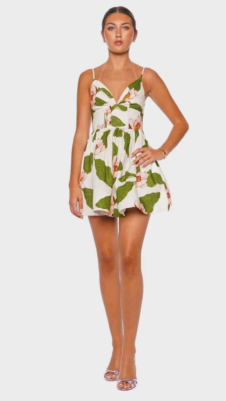 Cara Cara Miro Lotus Ivory Linen Mini Dress