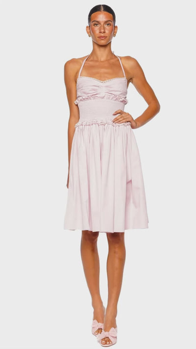 Pink Smocked Poplin Halter