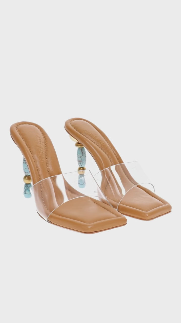 Mahina Clear Ibiza Turquoise Bauble Sandal