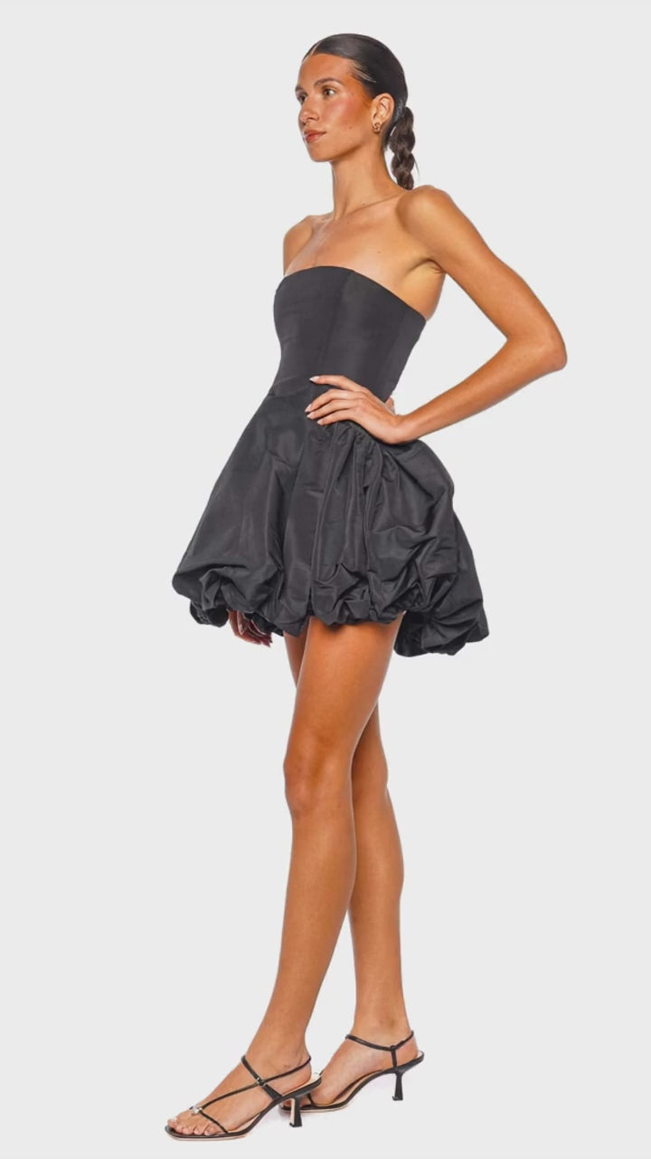 Tammy Strapless Taffeta Bubble Mini Dress