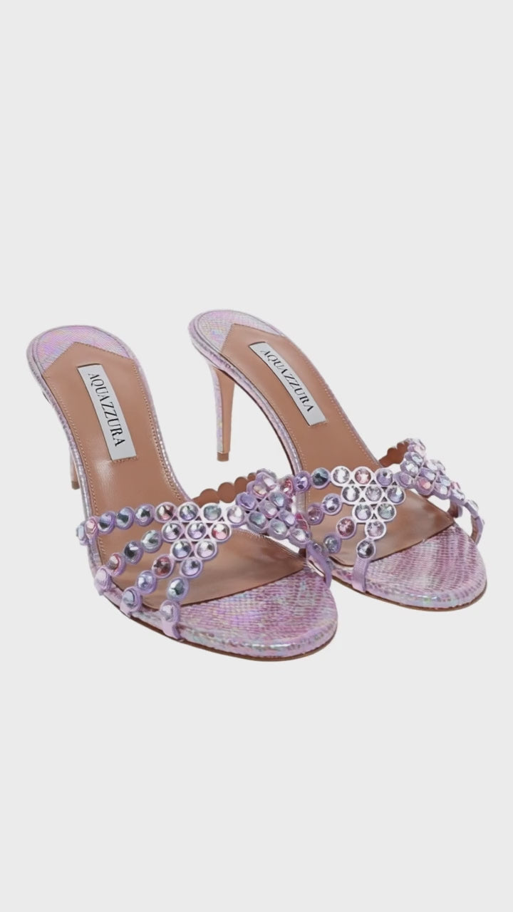 Tequila Pink Crystal Leather Mule