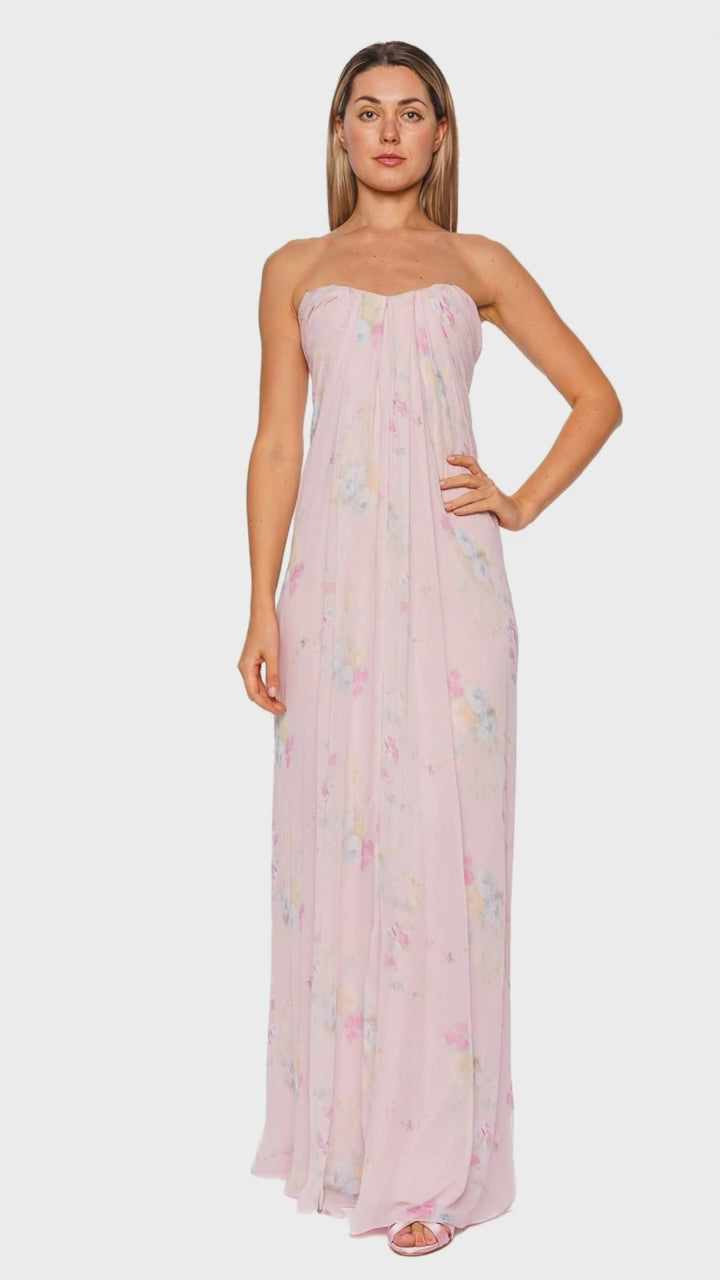 Emara Rosy Trellis Strapless Maxi