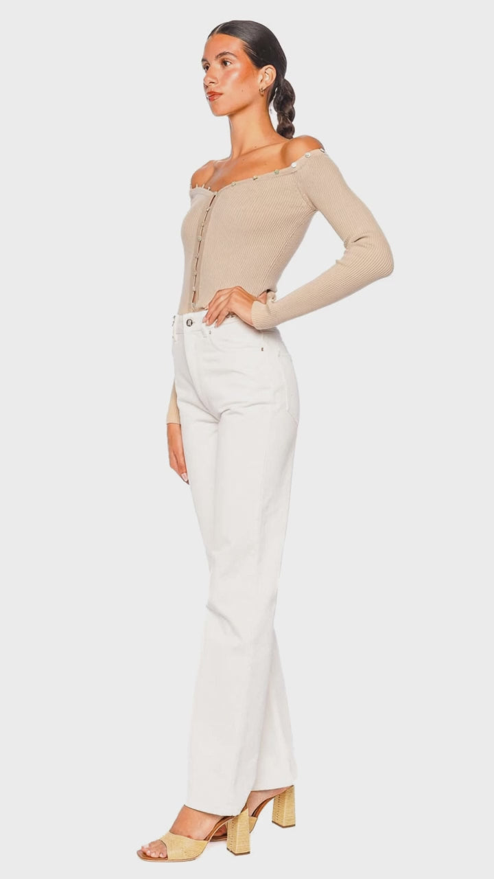 Keaton Fawn Mother of Pearl Button Cardigan
