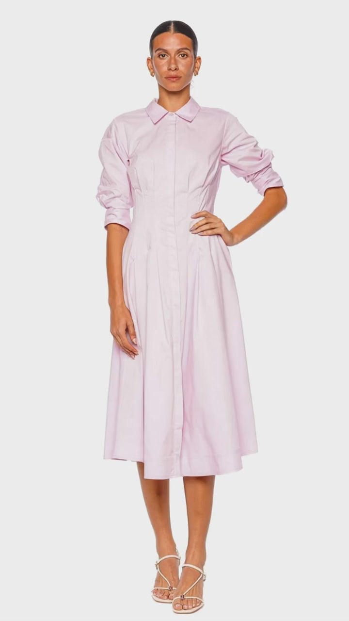 Simkhai Jazz Pintuck Tulip Pink Midi Dress