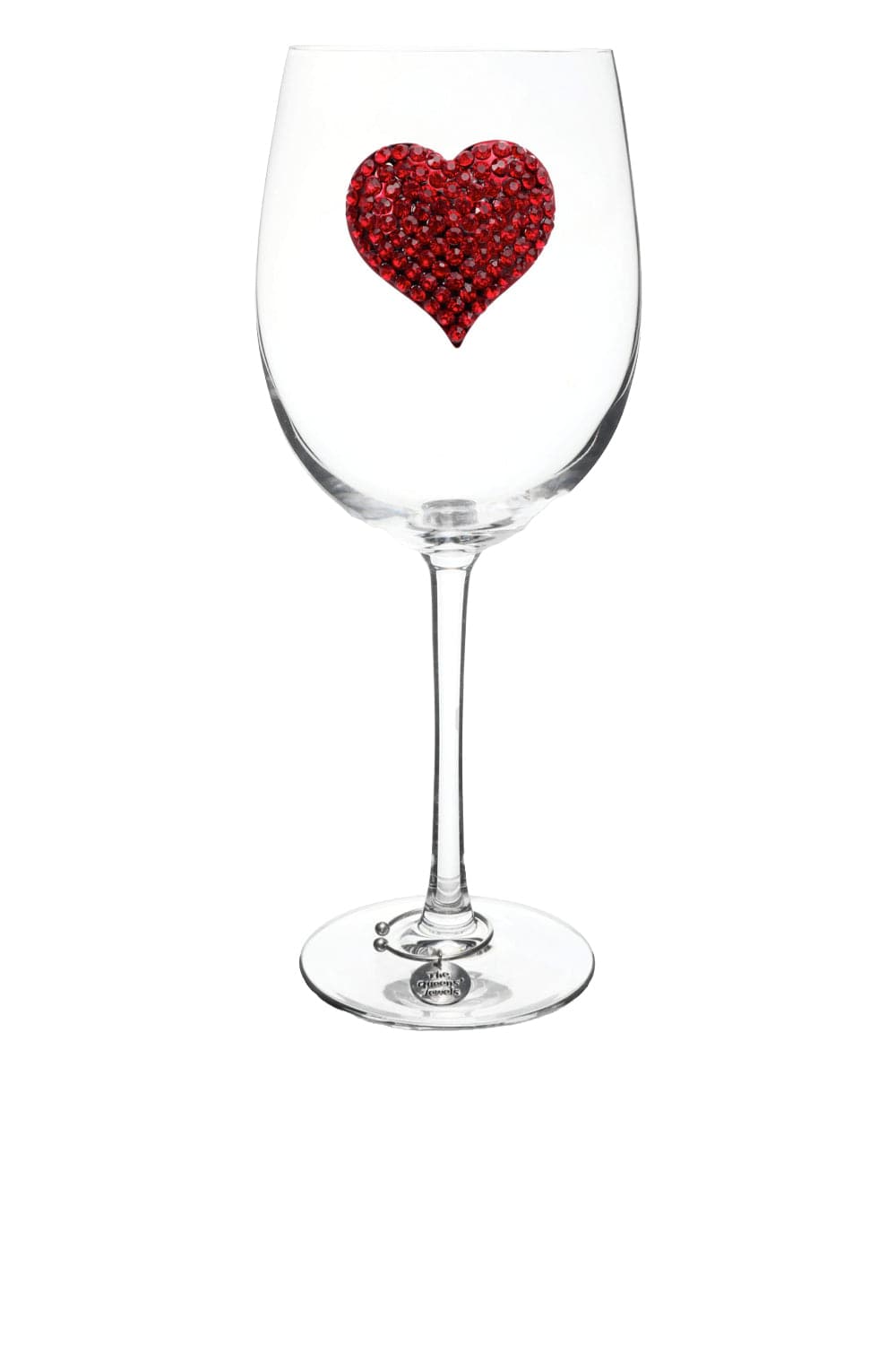 The Queens’ Jewels Red Heart Jewel Stemmed Wine Glass