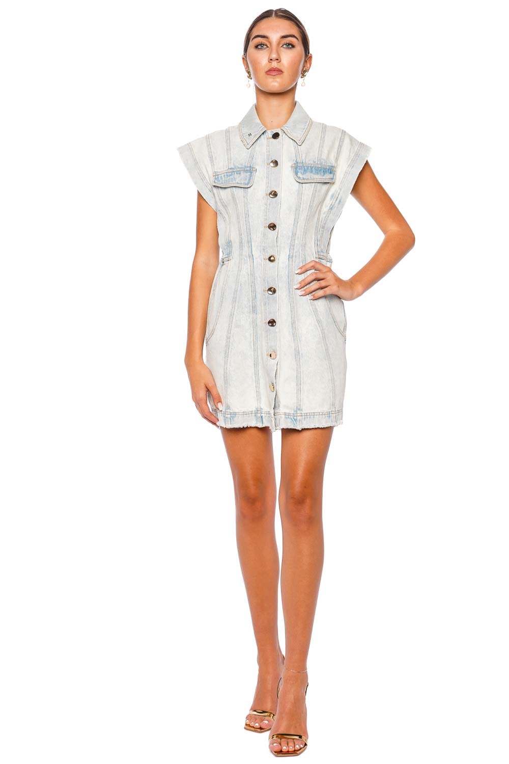 Acler Eagleton Ice Blue Denim Mini Dress