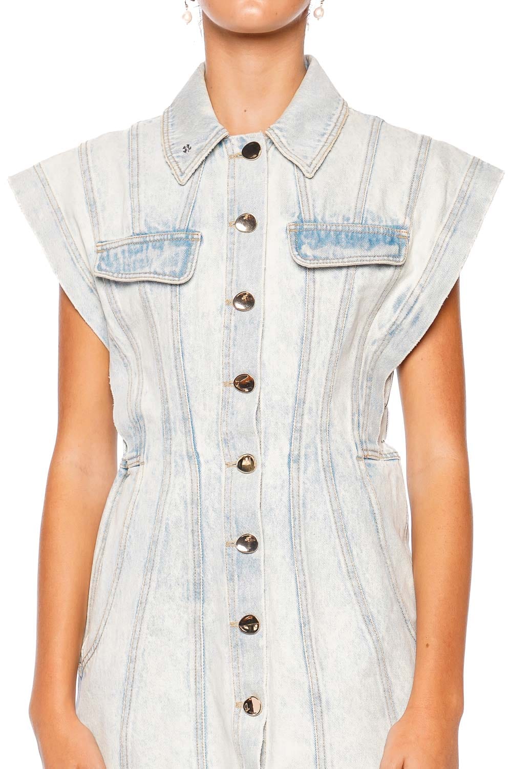 Acler Eagleton Ice Blue Denim Mini Dress