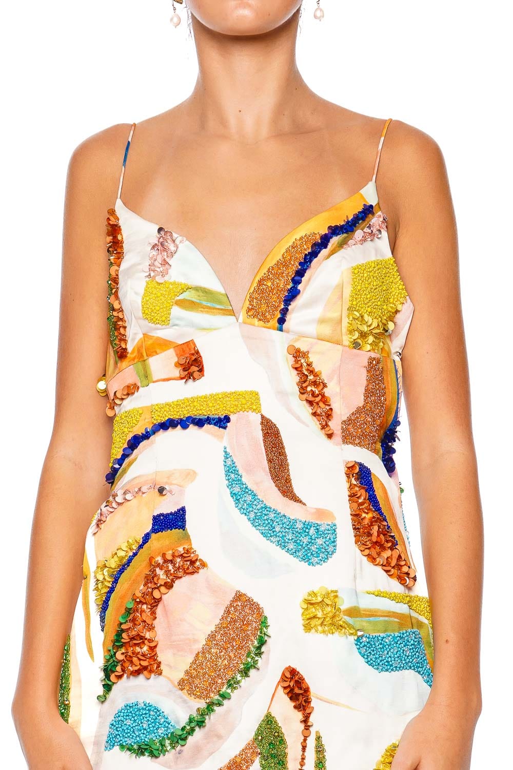 Acler Essex Cubist Canyon Embellished Mini Dress