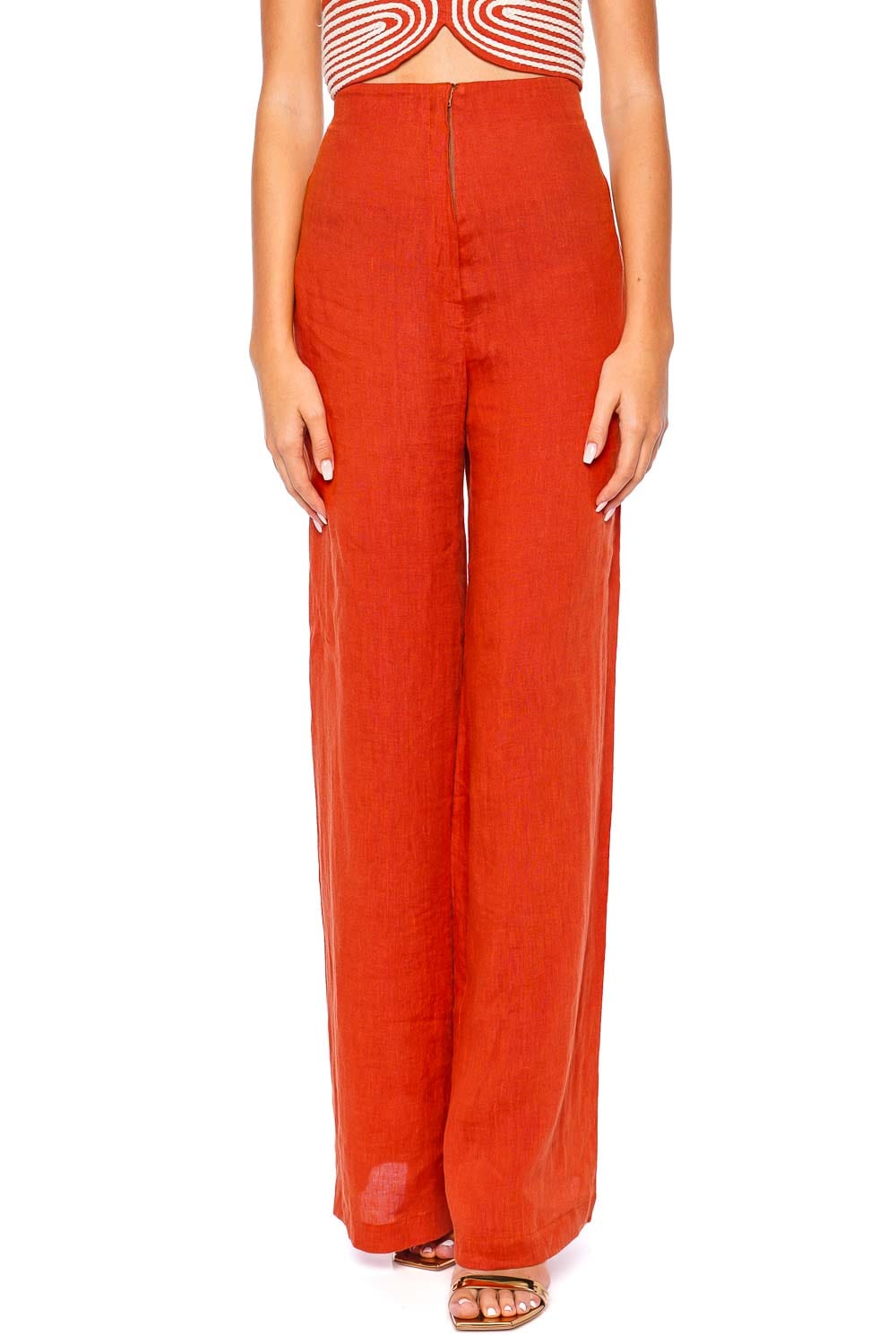 Andres Otalora Poesia Linen Wide Leg Pant