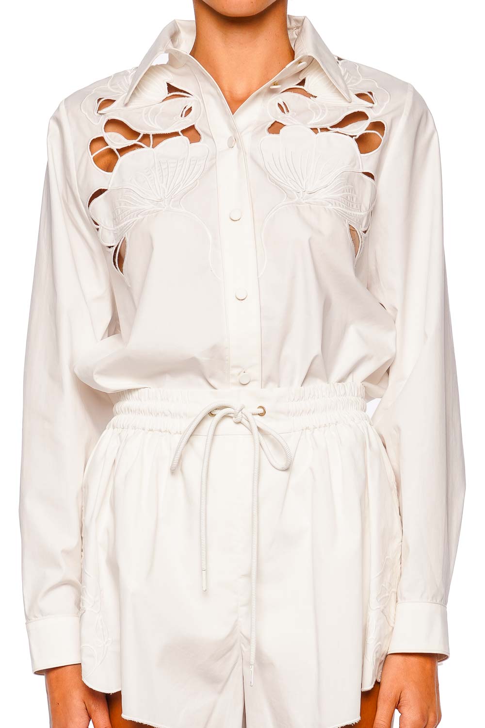 ZIMMERMANN Daylight Ivory Elastic Waist Shorts