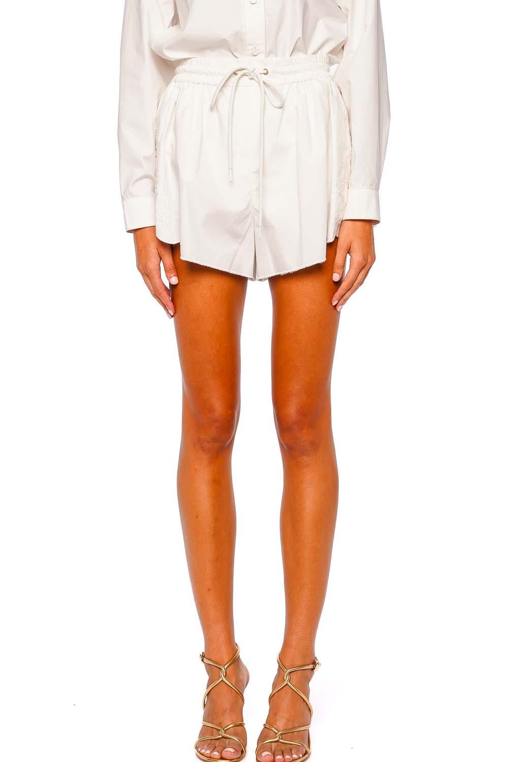 ZIMMERMANN Daylight Ivory Elastic Waist Shorts