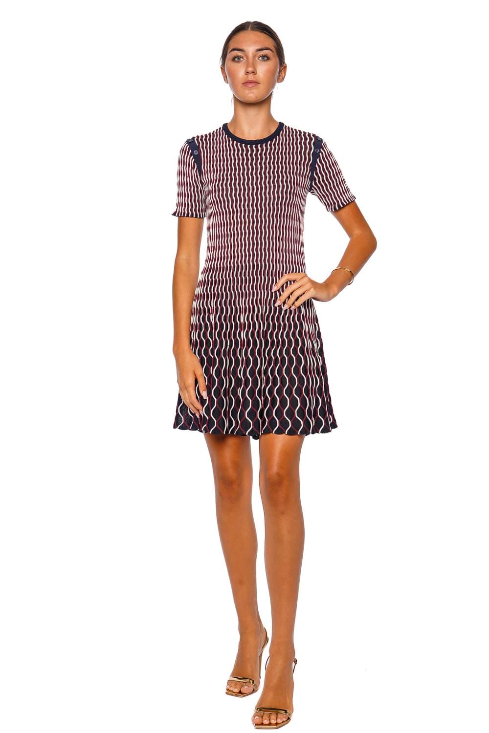 SIMKHAI Baylor Short Sleeve Knit Mini Dress