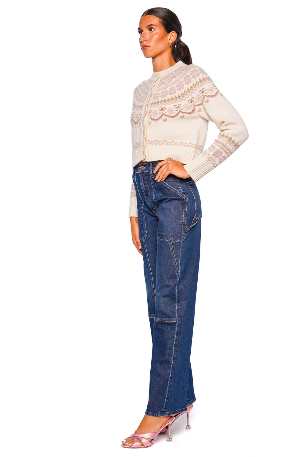 LoveShackFancy Shantae Pink Champagne Long Sleeve Cardigan
