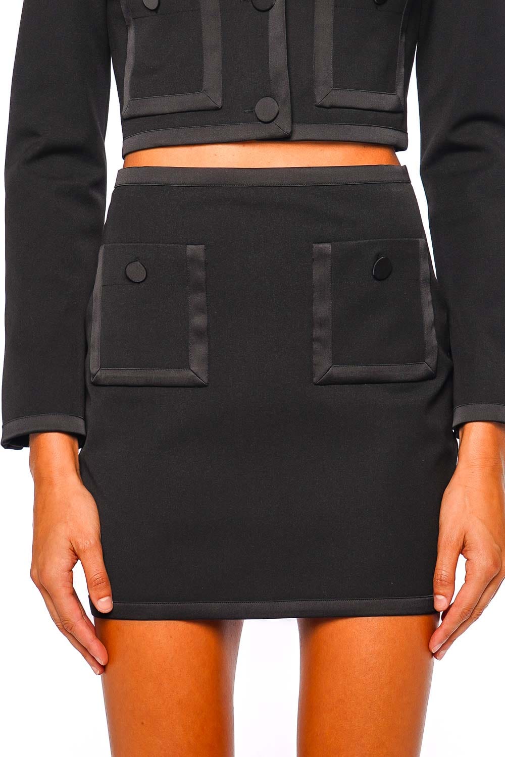 L'AGENCE Cassiopeia Binding Black Mini Skirt