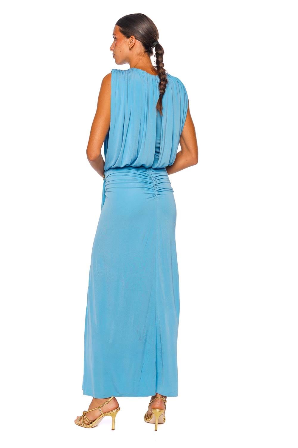 SIMKHAI Mireya Iris Sleeveless Ruched Maxi Dress