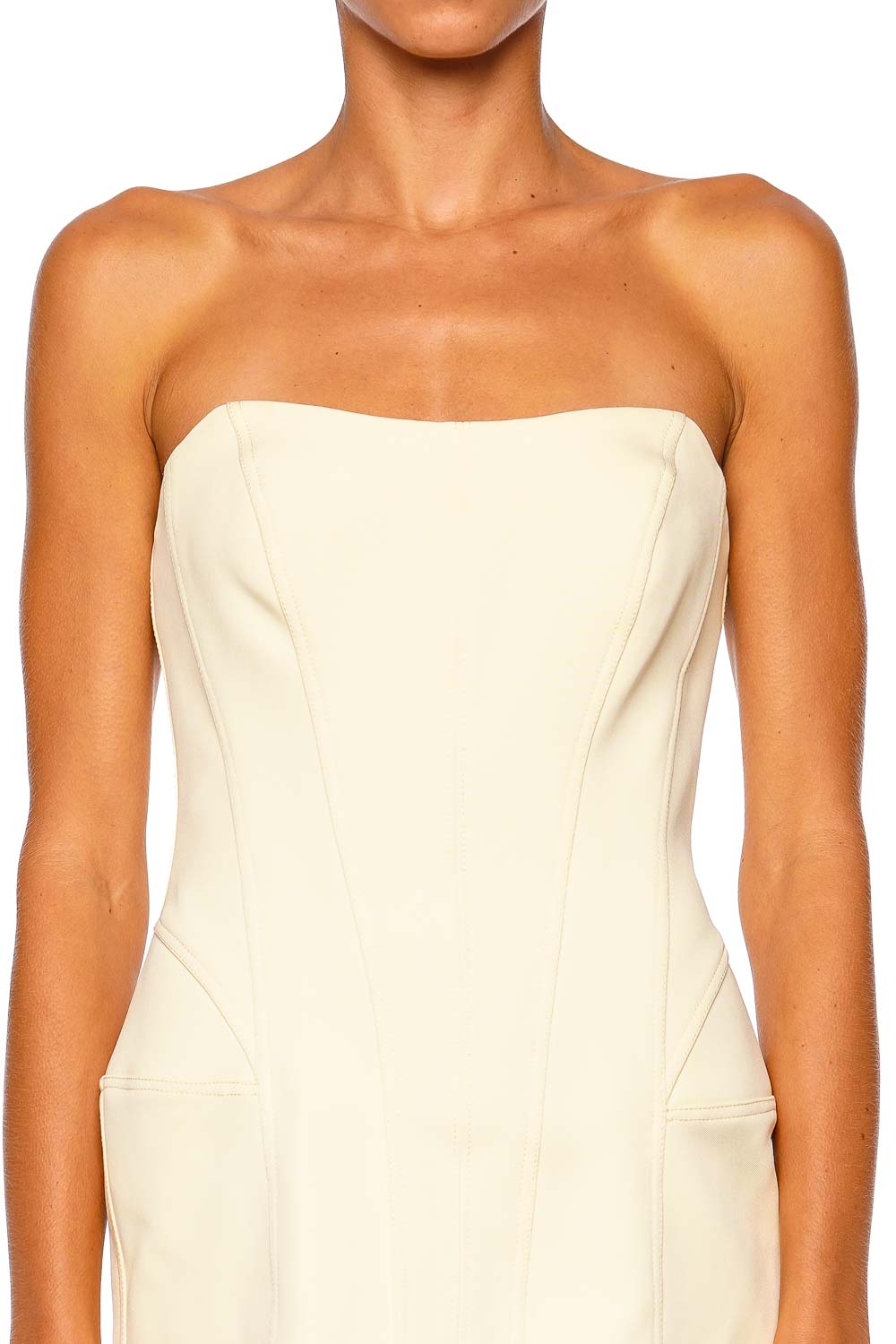 SIMKHAI Parker Bustier Flan Strapless Mini Dress