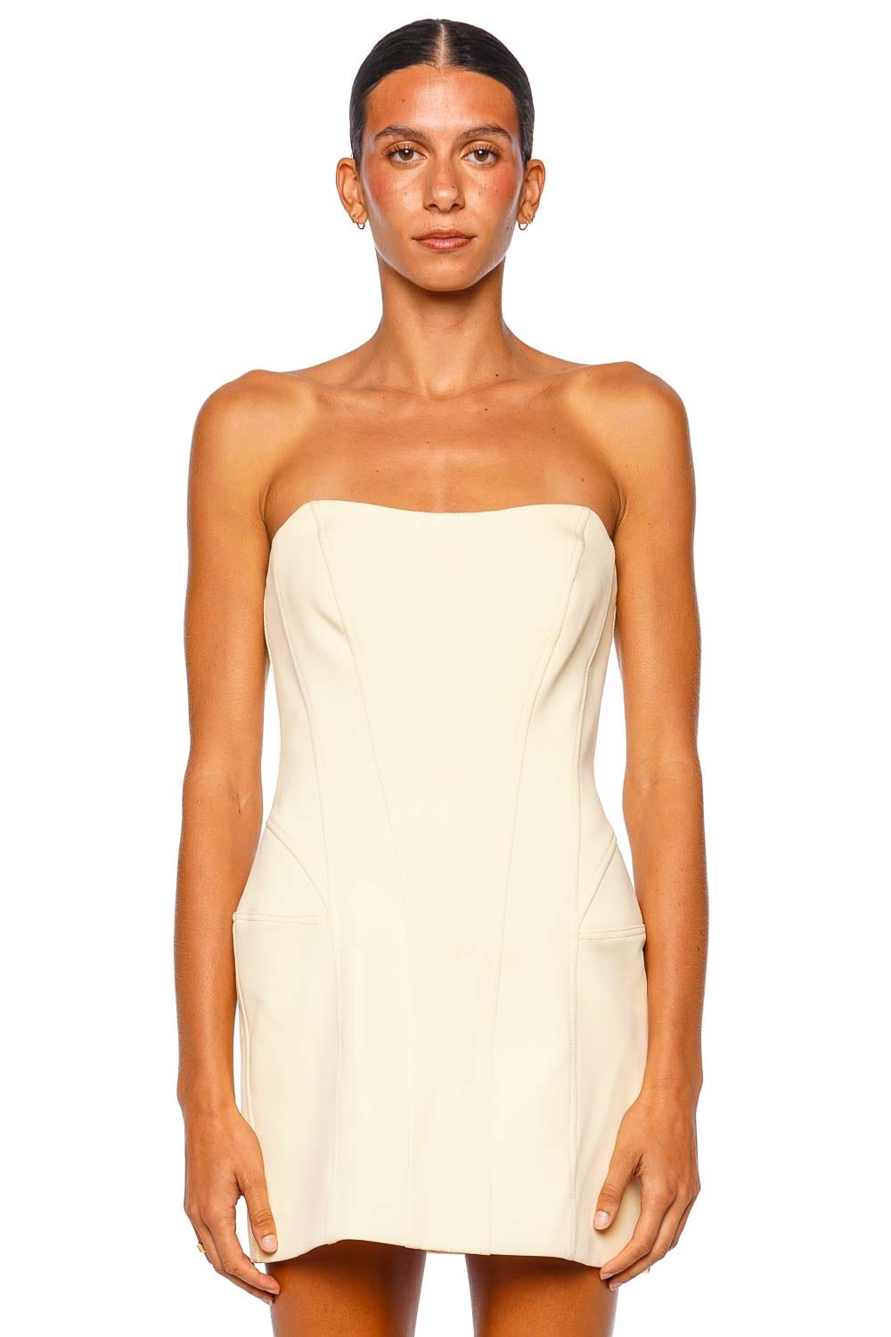 SIMKHAI Parker Bustier Flan Strapless Mini Dress