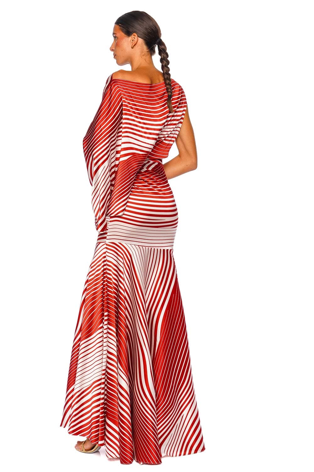 Silvia Tcherassi Noy Asymmetrical Stretch Silk Maxi Dress