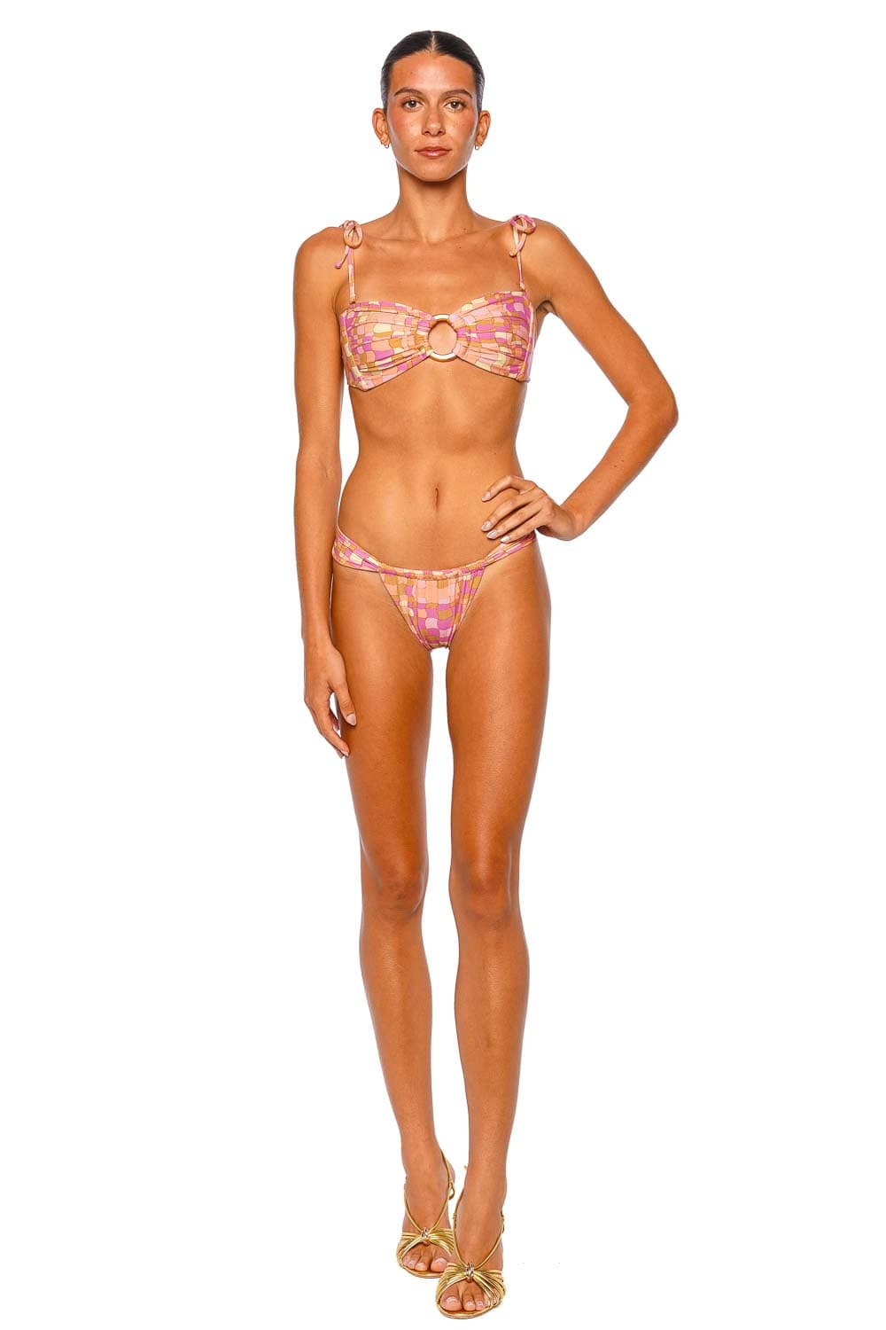Montce Swim Tori Ties Ibiza Geo Bandeau Bikini Top
